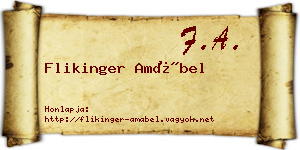 Flikinger Amábel névjegykártya